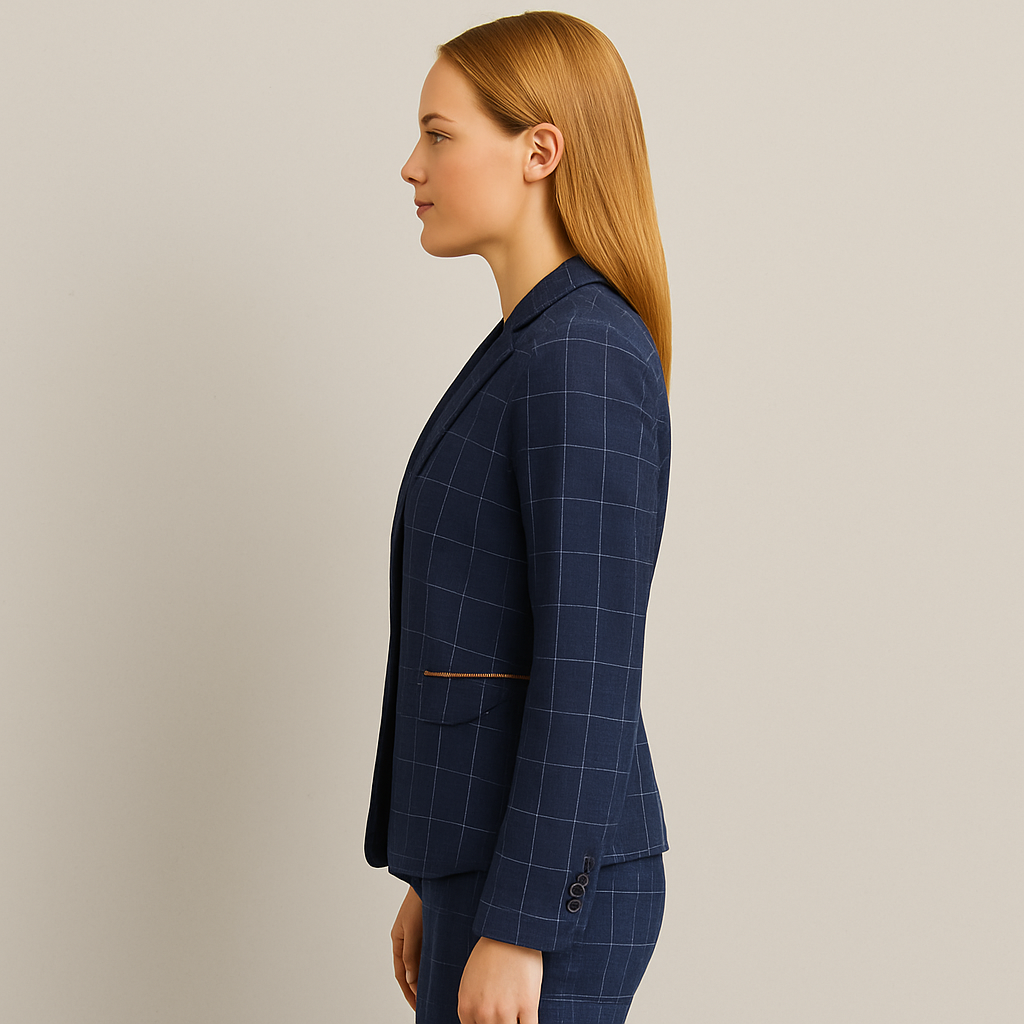 Damen Anzug elegant, Zweiteiliger Hosenanzug im Britischen Slim Fit Stil für Büro & Business