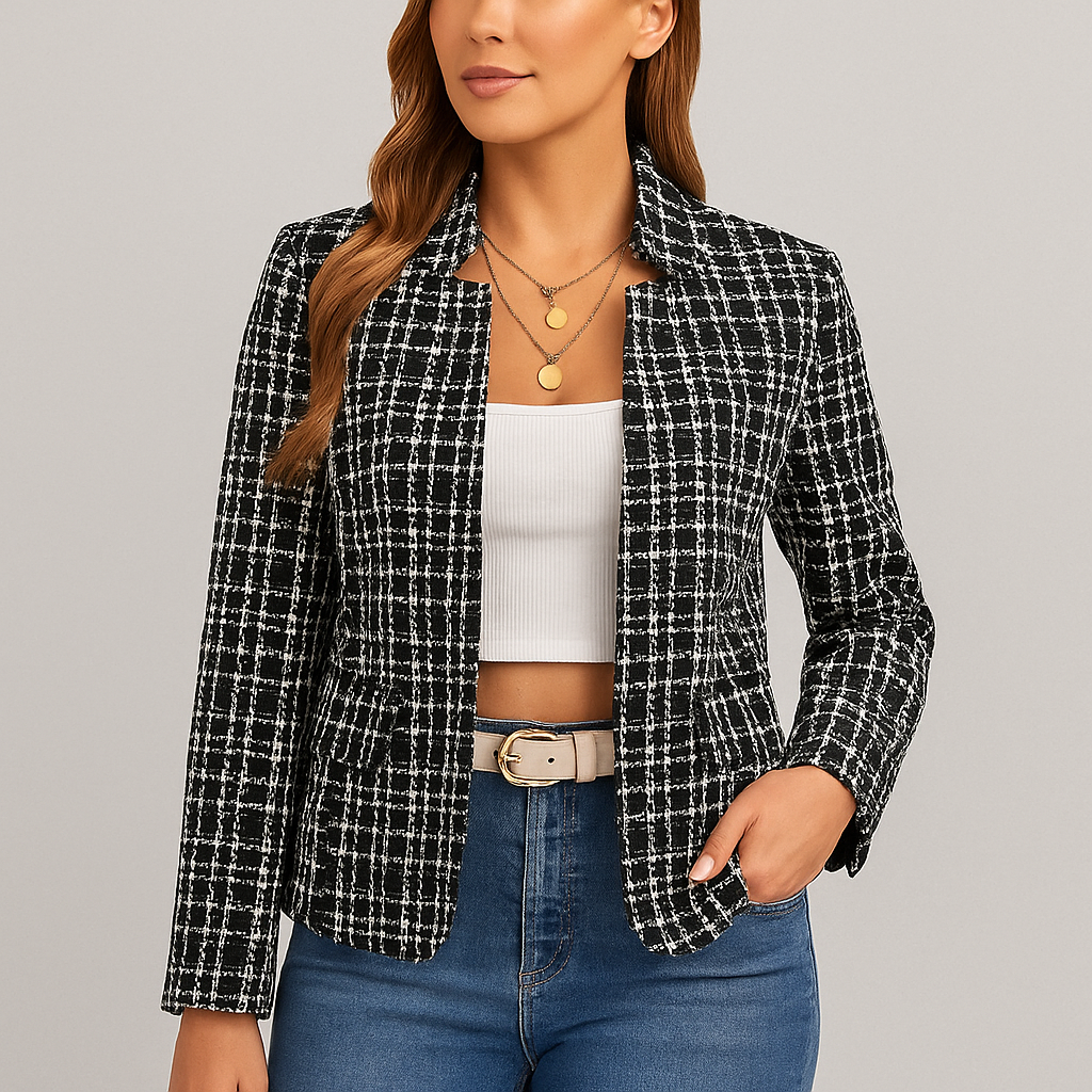 Damen Blazer elegant, Slim Fit Business Blazer für Büro & Meetings