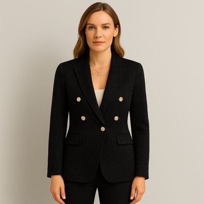 Damen Blazer doppellagig, Eleganter Einfarbiger Business Blazer im Modernen Slim Fit Stil