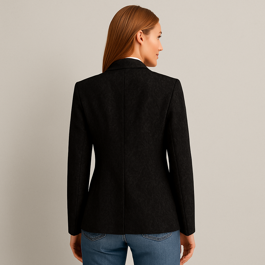 Damen Blazer doppellagig, Eleganter Einfarbiger Business Blazer im Modernen Slim Fit Stil