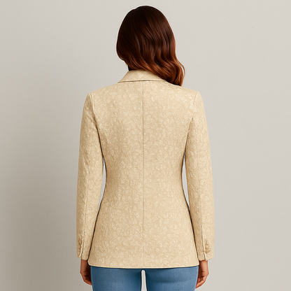 Damen Blazer doppellagig, Eleganter Einfarbiger Business Blazer im Modernen Slim Fit Stil