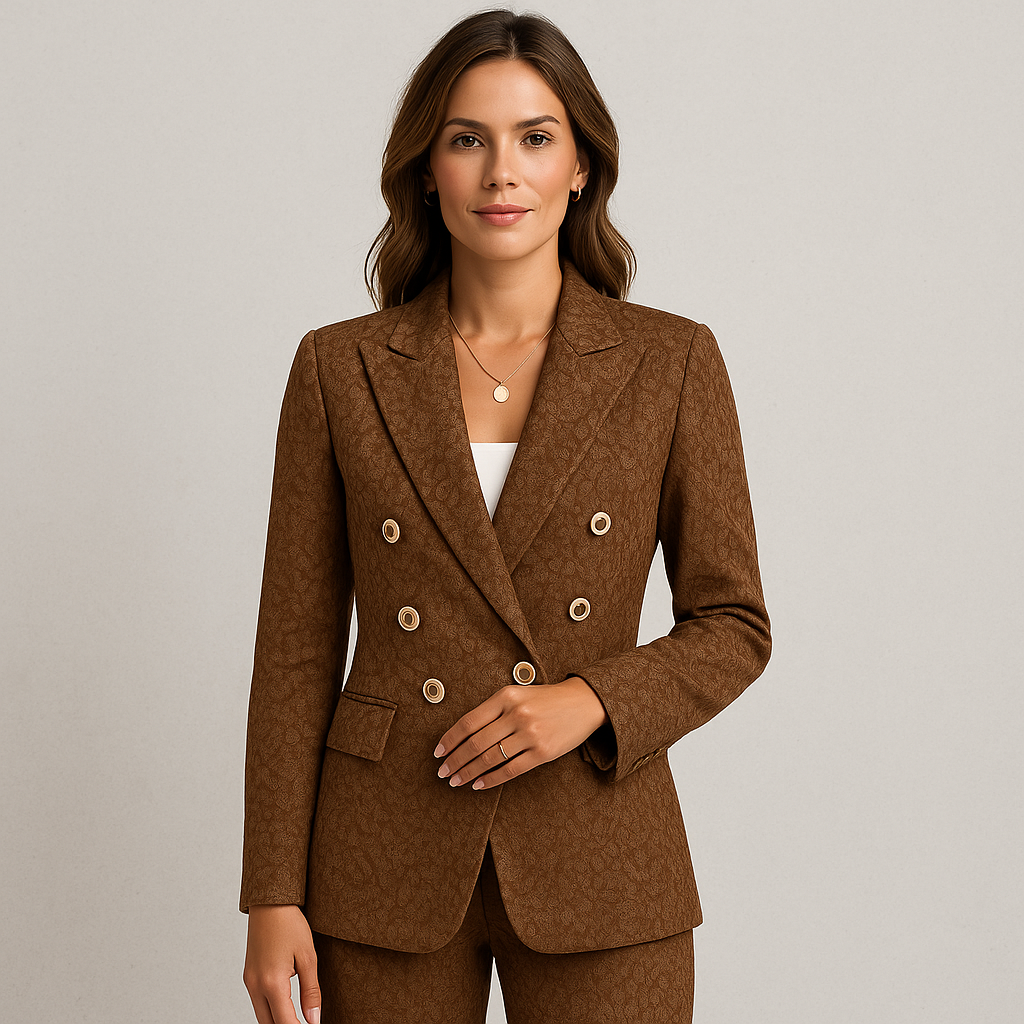 Damen Blazer doppellagig, Eleganter Einfarbiger Business Blazer im Modernen Slim Fit Stil