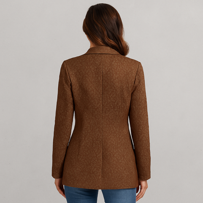 Damen Blazer doppellagig, Eleganter Einfarbiger Business Blazer im Modernen Slim Fit Stil