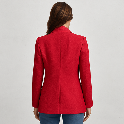 Damen Blazer doppellagig, Eleganter Einfarbiger Business Blazer im Modernen Slim Fit Stil