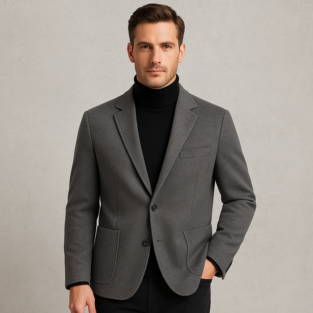 Herren Wollmantel elegant, Langer Wintermantel für Freizeit & Business