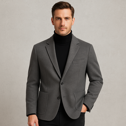 Herren Wollmantel elegant, Langer Wintermantel für Freizeit & Business