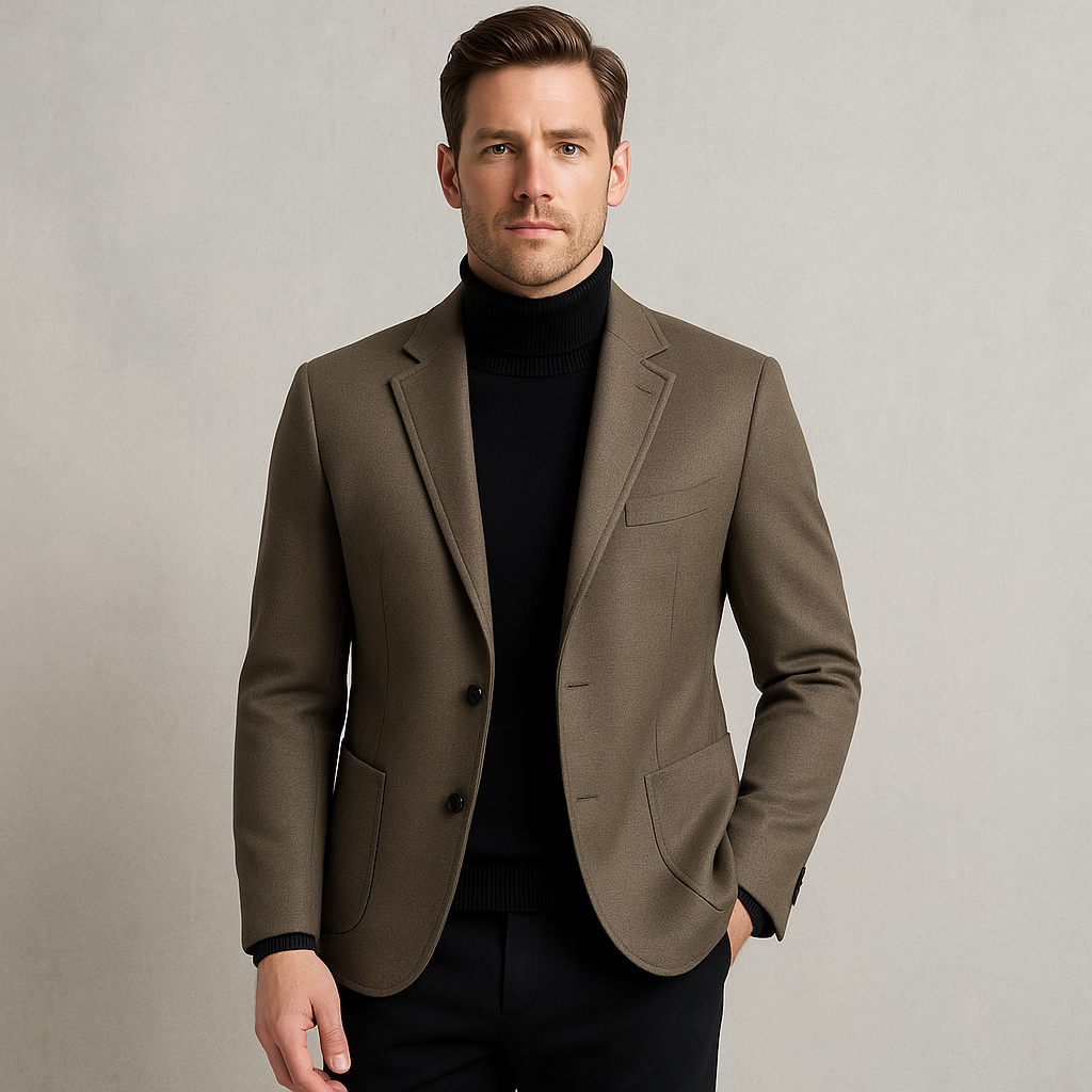 Herren Wollmantel elegant, Langer Wintermantel für Freizeit & Business