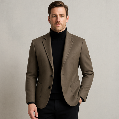 Herren Wollmantel elegant, Langer Wintermantel für Freizeit & Business