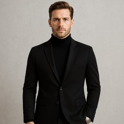 Herren Wollmantel elegant, Langer Wintermantel für Freizeit & Business