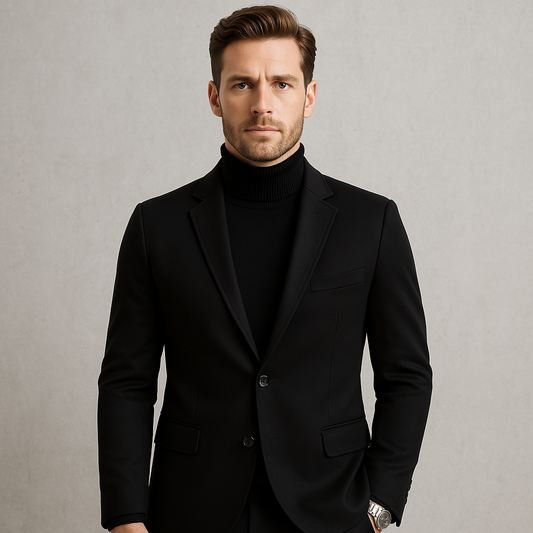 Herren Wollmantel elegant, Langer Wintermantel für Freizeit & Business