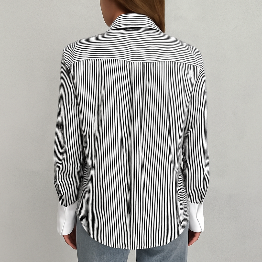 Damen Langarmshirt Patchwork, Lässiges gestreiftes Oberteil im Casual Vintage Stil