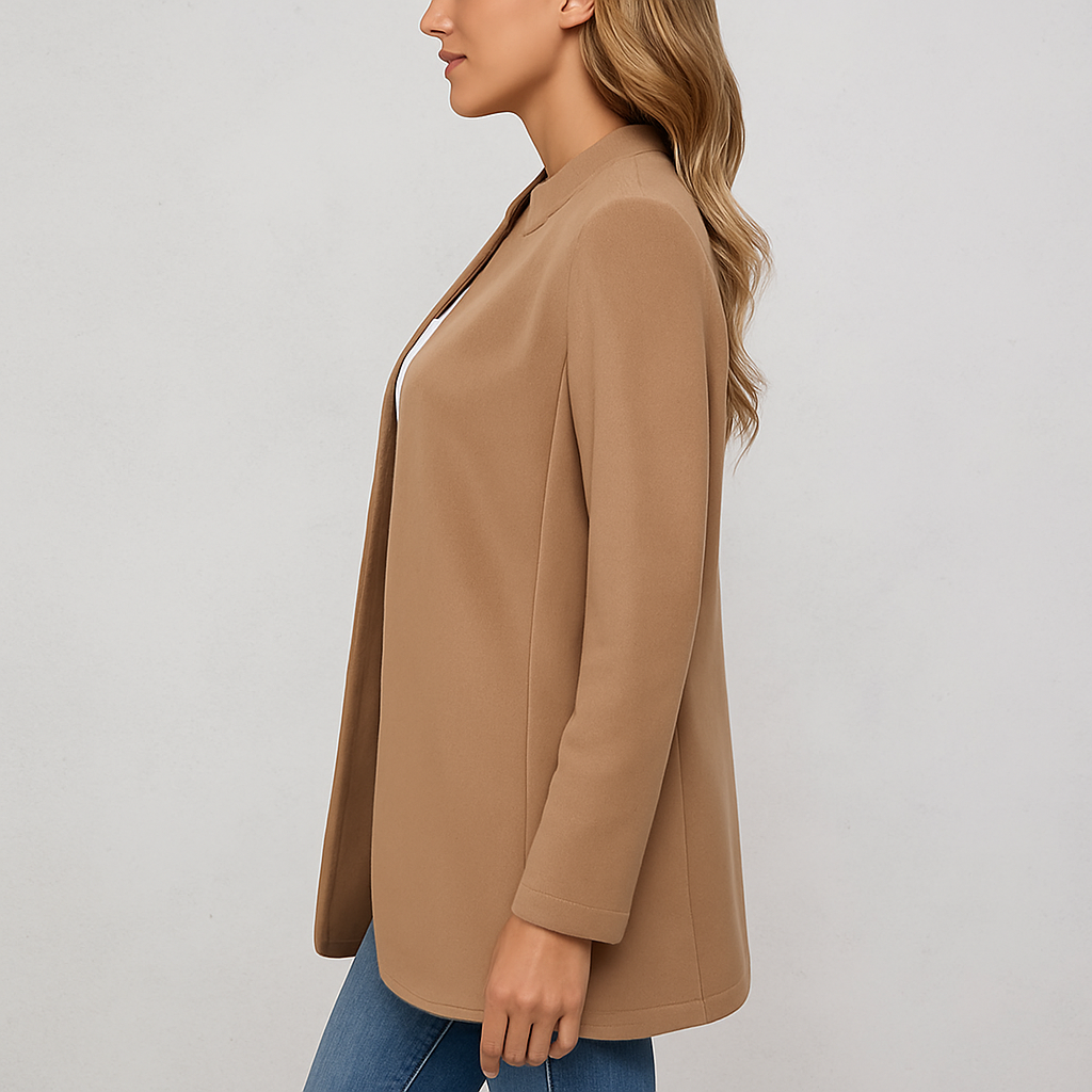 Damen Mantel elegant, Schmaler Wintermantel mit langen Ärmeln für Büro & Alltag