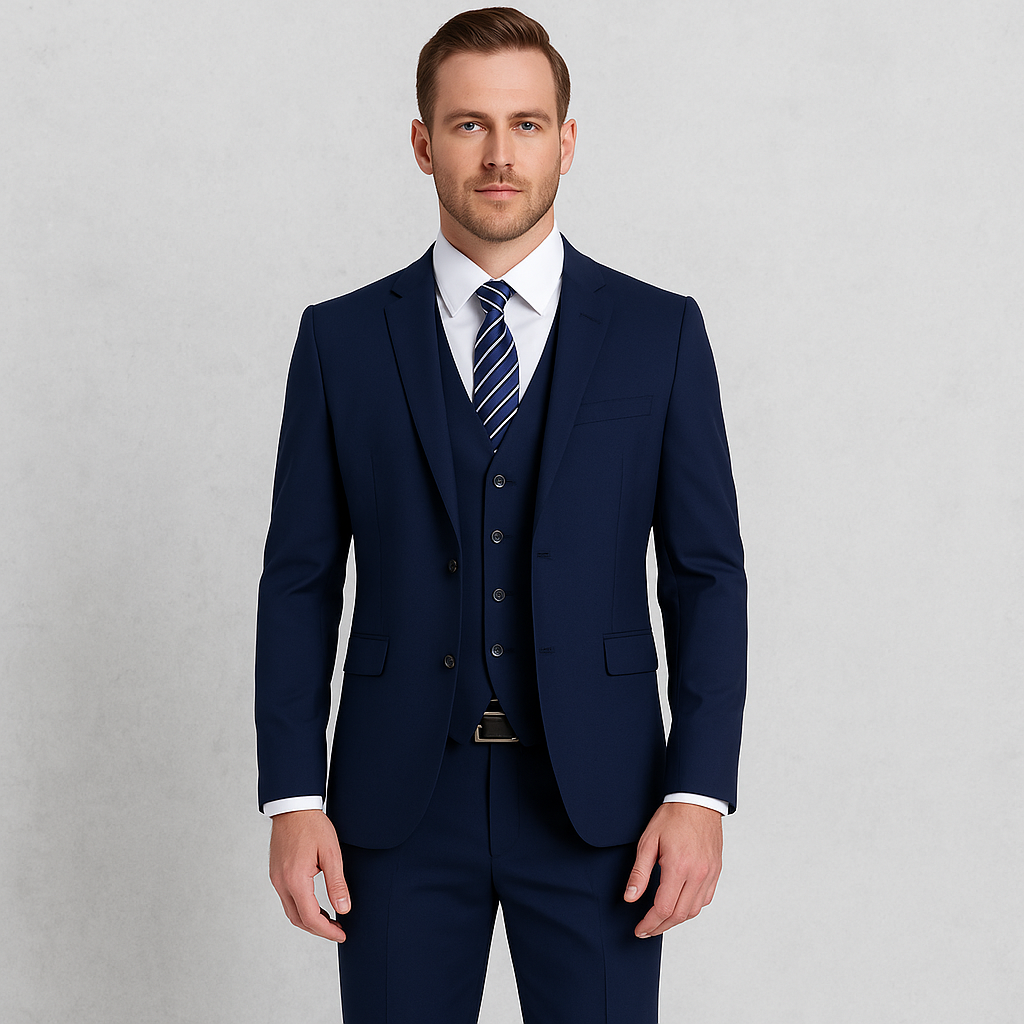 3-teiliger Herren Anzug, Slim Fit Business & Hochzeitsanzug im modernen Stil