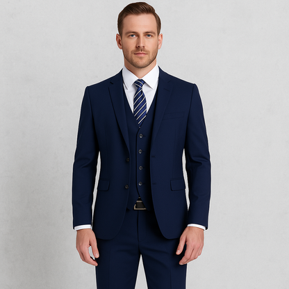 3-teiliger Herren Anzug, Slim Fit Business & Hochzeitsanzug im modernen Stil