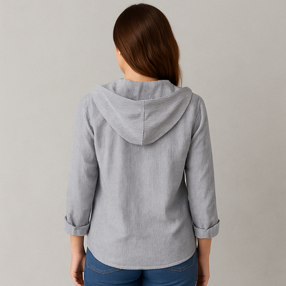 Damen Bluse, Elegante Sommer Bluse aus Leinen für Freizeit & Büro