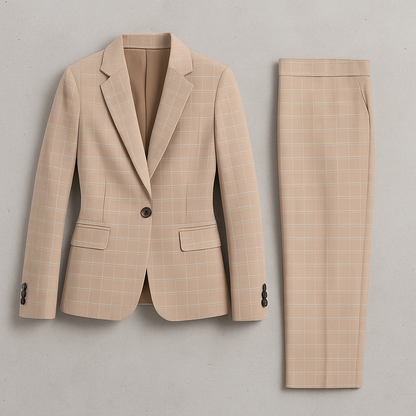 Damen Anzug elegant, Zweiteiliger Hosenanzug im Britischen Slim Fit Stil für Büro & Business