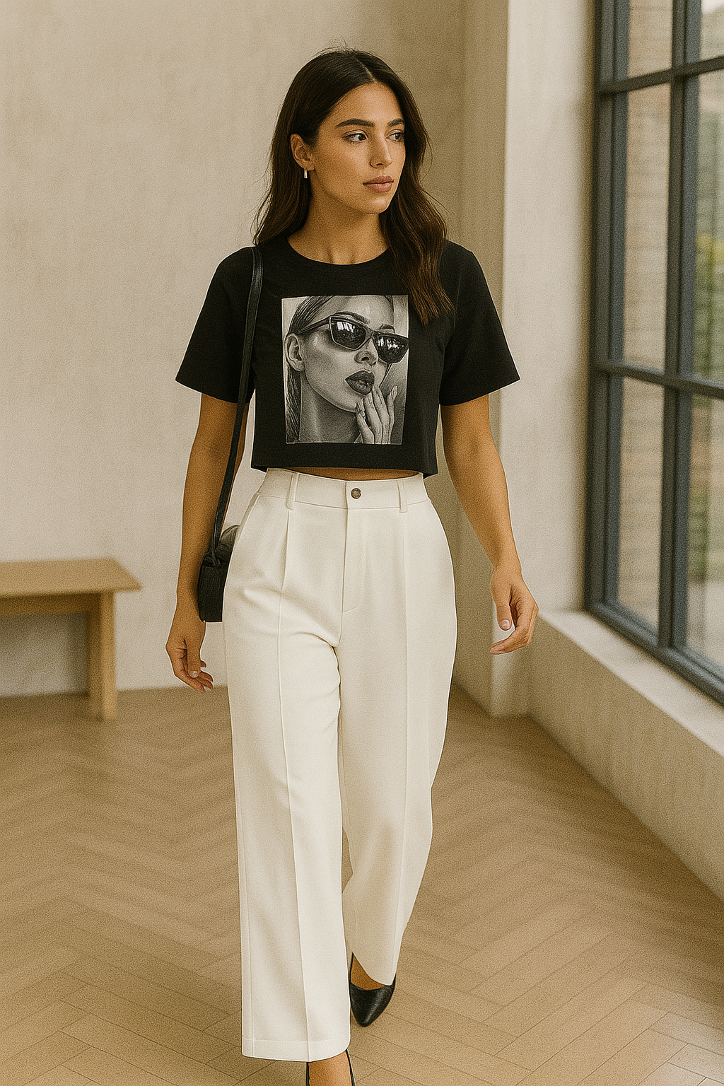 Damen Hose Weit | Locker geschnittene Streetwear High Waist Hose für Freizeit & Alltag